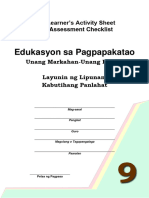 Edukasyon Sa Pagpapakatao: Learner's Activity Sheet Assessment Checklist