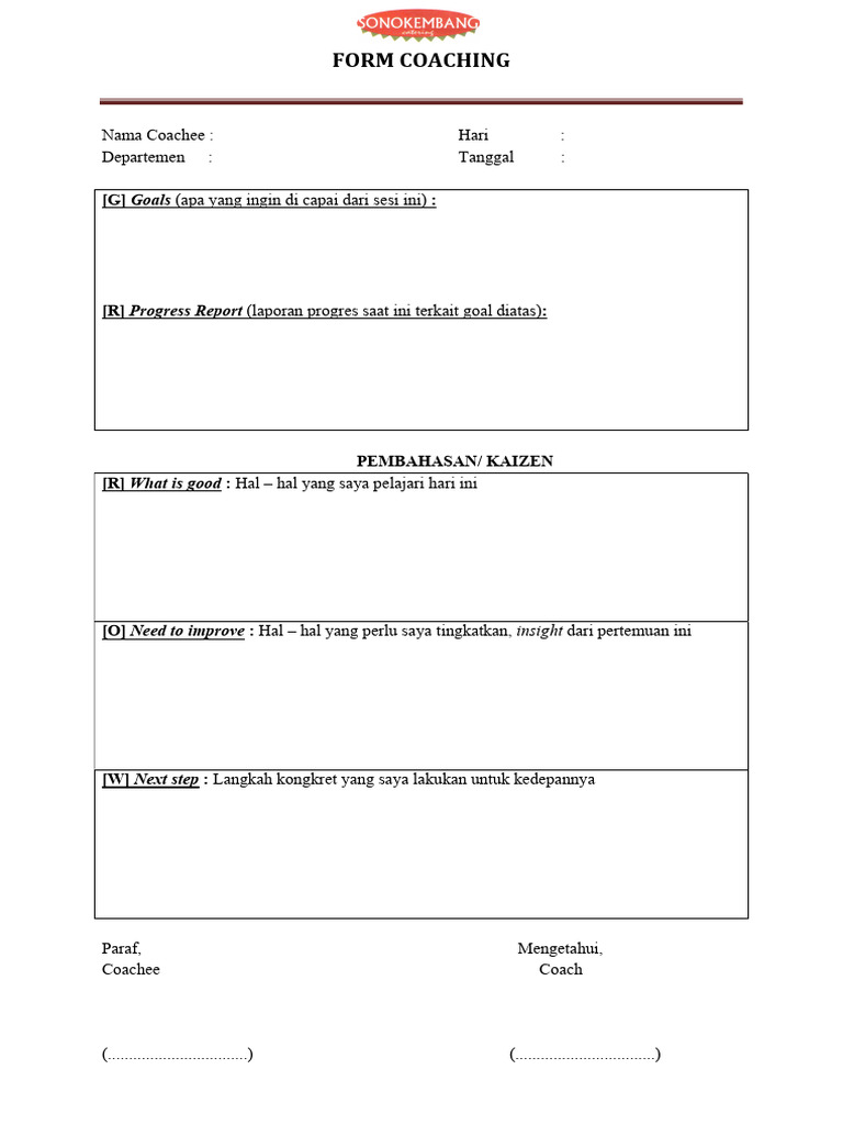 Formulir Coaching Karyawan Efektif | PDF