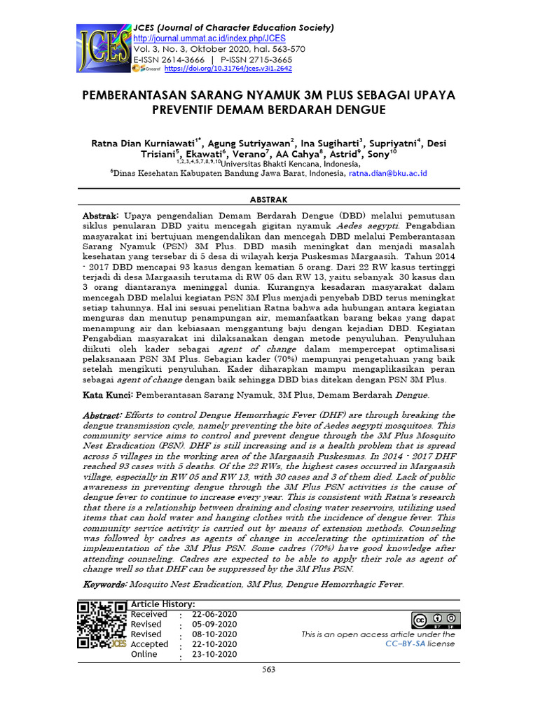 Pemberantasan Sarang Nyamuk | PDF
