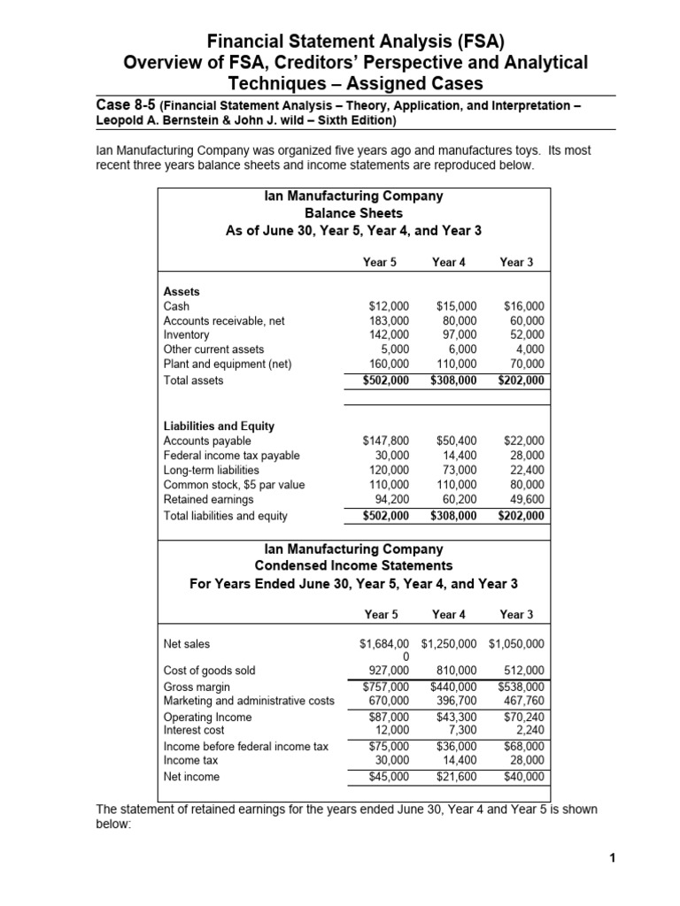 Cases Creditors View | PDF | Retained Earnings | Balance Sheet
