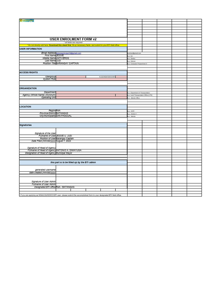 OFBS Enrolment Formv2 | PDF | Transport | Government