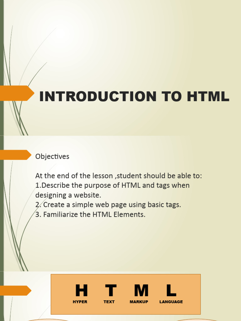 Introduction To HTML | PDF