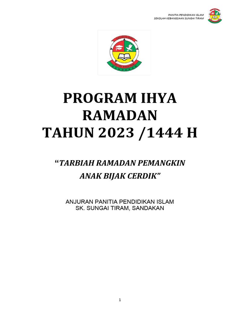 Program Ihya Ramadan SK Sungai Tiram 2023 | PDF