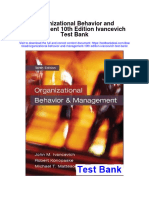Organizational Behavior and Management 10th Edition Ivancevich Test Bank
