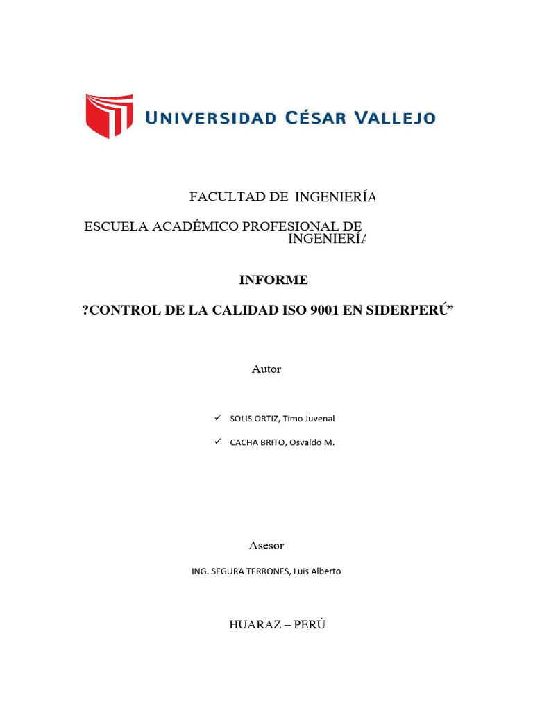 Informe de Gestion de Calidad en La Obra | PDF | Calidad (comercial ...