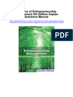 Patterns of Entrepreneurship Management 4th Edition Kaplan Solutions Manual