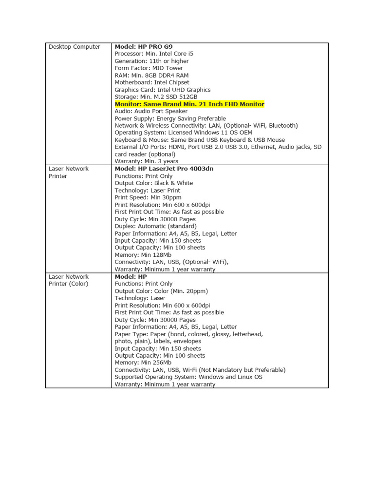 Office requirment pdf usb printer computing 
