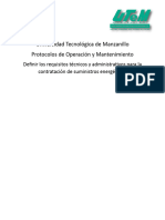 Definir Los Requisitos Técnicos y Administrativos para La Contratación de Suministros Energéticos