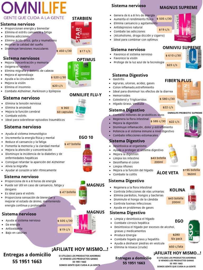 Omnilife Menu Pdf Hueso Alimentos