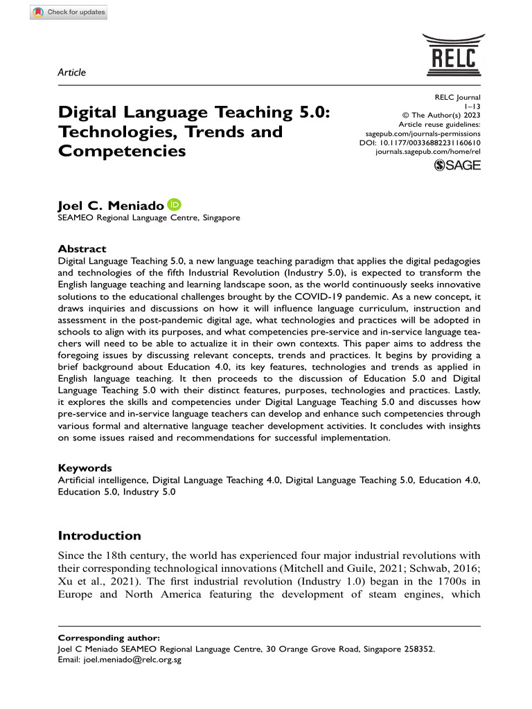 Digital Language Teaching 5.0 Insights | PDF | Learning | Educational ...