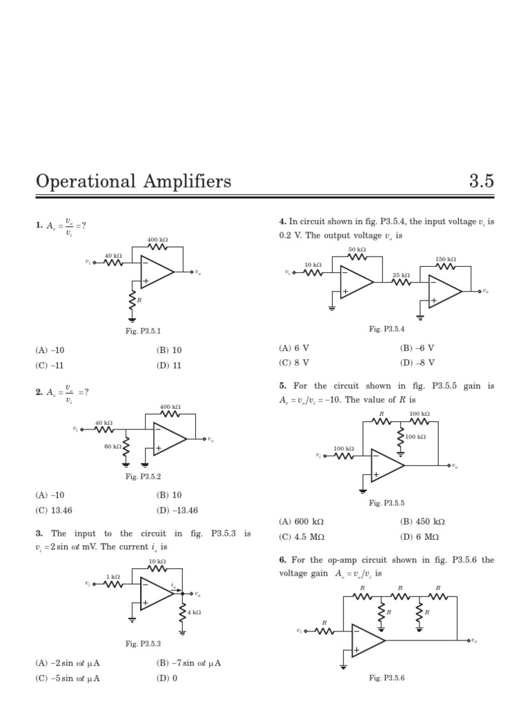 Opamp Operational Amplifier Analog Circuits