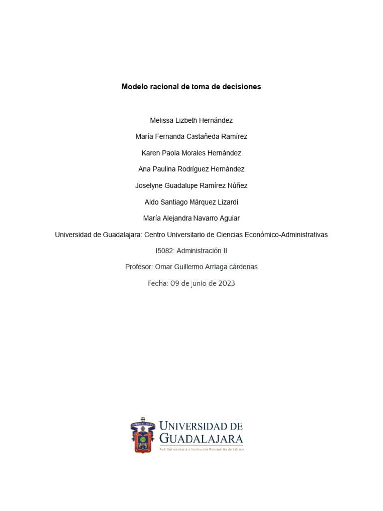 Modelo Racional | PDF | Gestión de recursos humanos | Toma de decisiones
