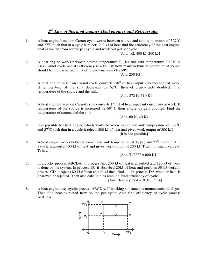 2nd Law of Thermodynamics | Download Free PDF | Heat | Second Law Of ...