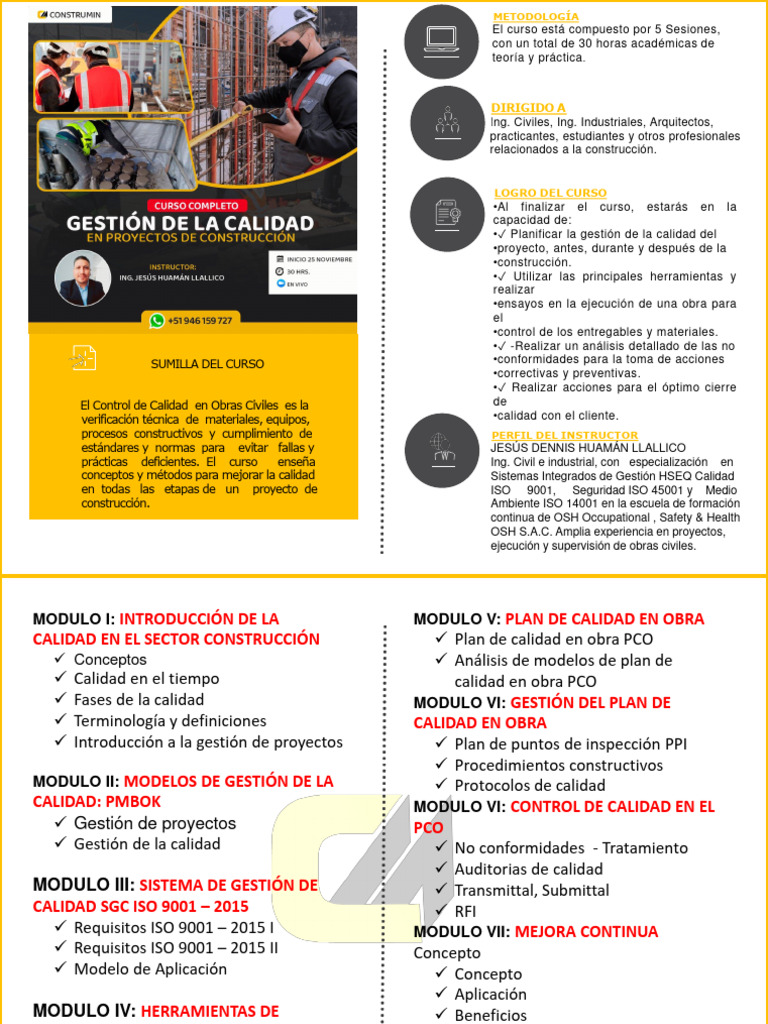Curso de Control de Calidad en Construcción | PDF | Gestión de la ...