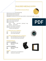 2023 Medallion Price List