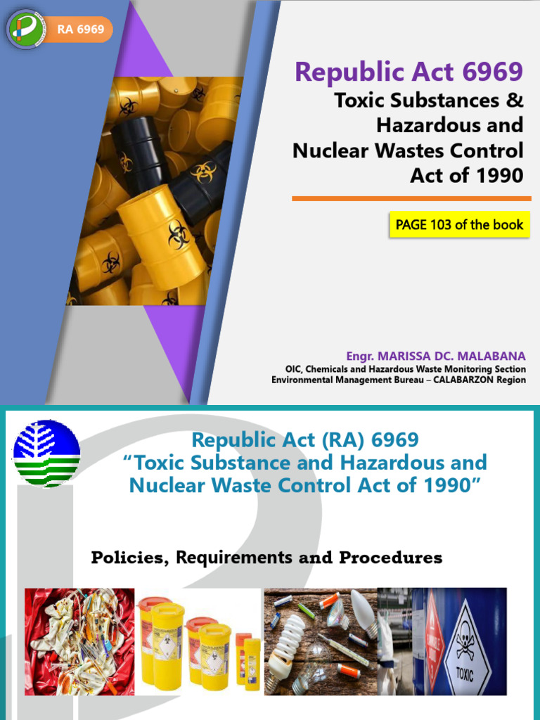 Ra 6969 - Toxic Subsatances and Hazardous and Nuclear Waste Control Act ...