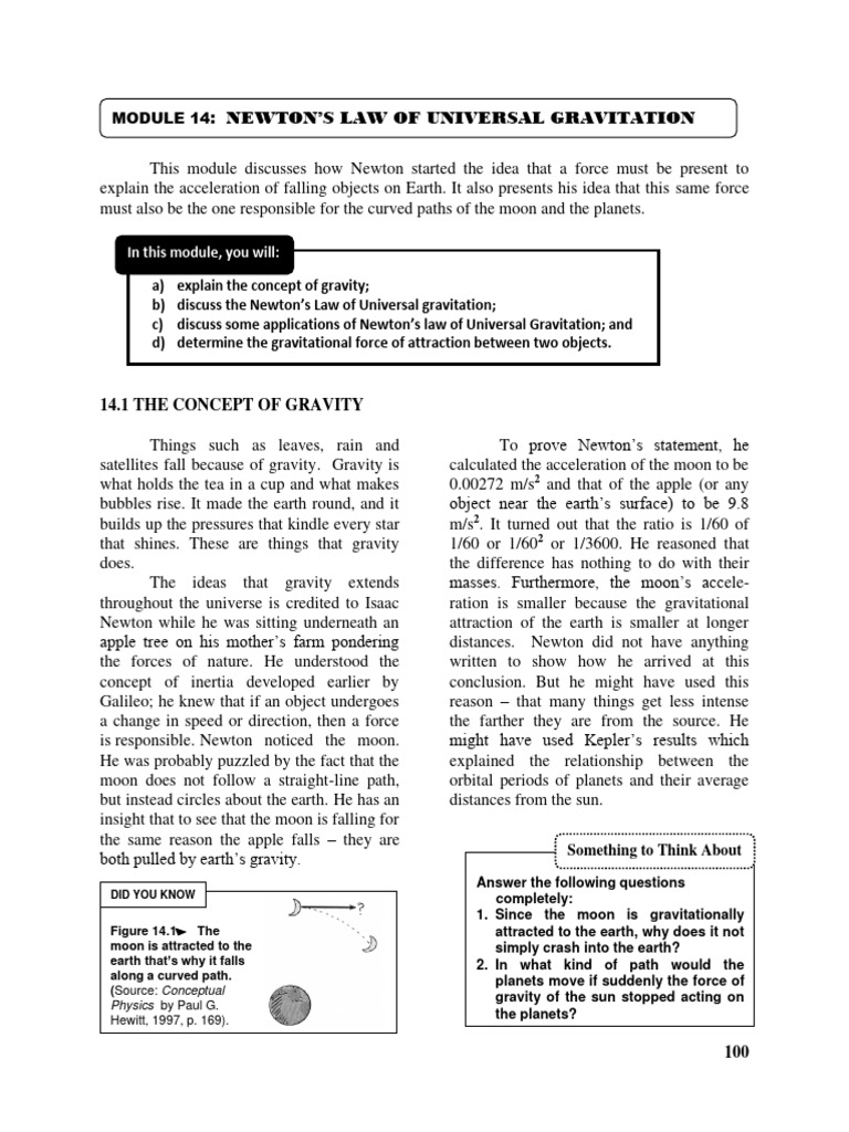 Understanding Newton's Gravity Concept | PDF | Gravity | Force