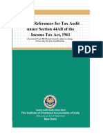 Quick Referencer For Tax Audit Under Section 44AB of The Income-Tax Act, 1961