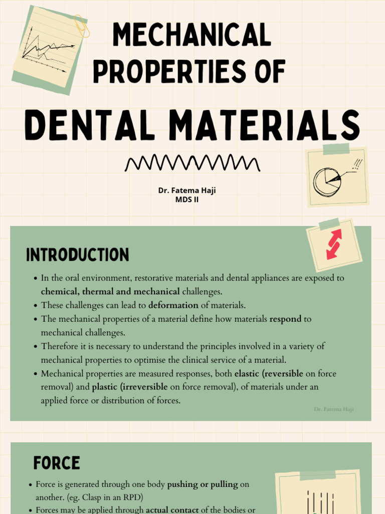 Mechanical Properties of Dental Materials PDF Deformation