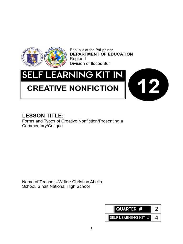 Types of Creative Nonfiction Explained | PDF | Creative Nonfiction ...