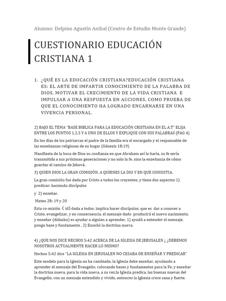 Educacion Cristiana | PDF | Iglesia Católica | protestantismo