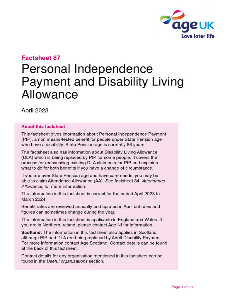 Fs87 Personal Independence Payment Fcs PDF Social Security Social