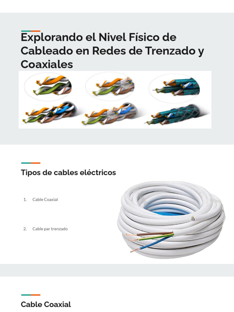 Tipos de Cables: Coaxiales y Trenzados | PDF | Cable coaxial | Equipo ...
