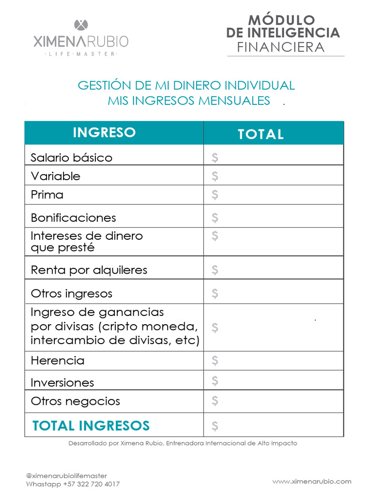 Mis Ingresos Mensuales | PDF | Dinero | Moneda