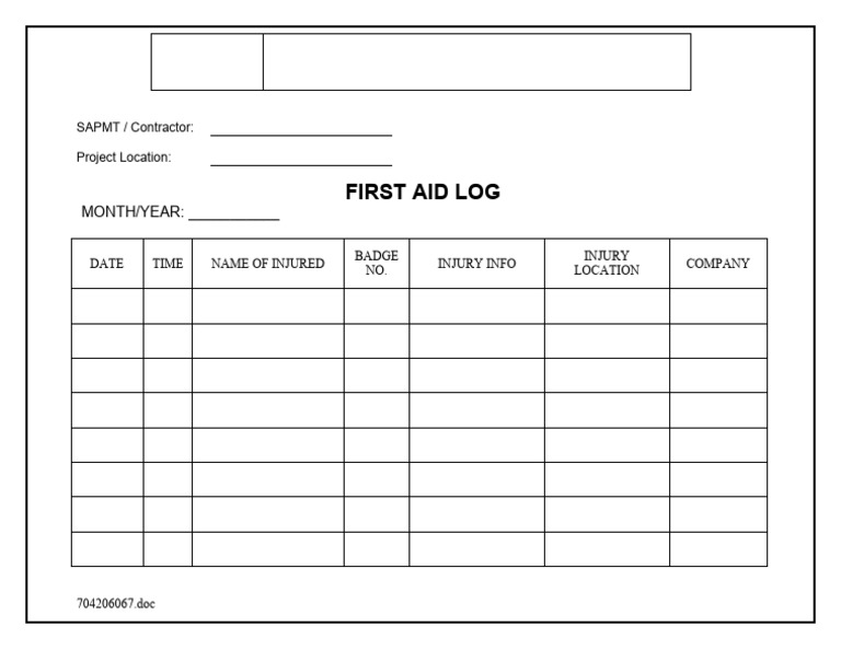 13 L8.09 First Aid Log PDF