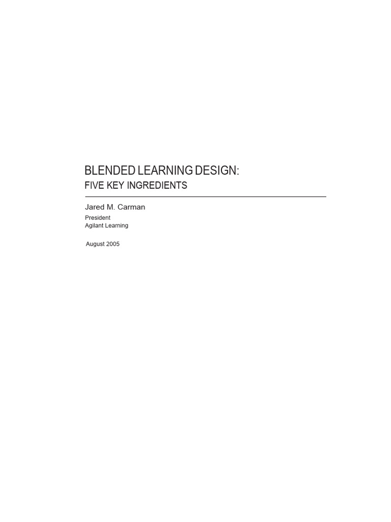 Blended Learning Design Essentials | PDF | Instructional Design | Learning