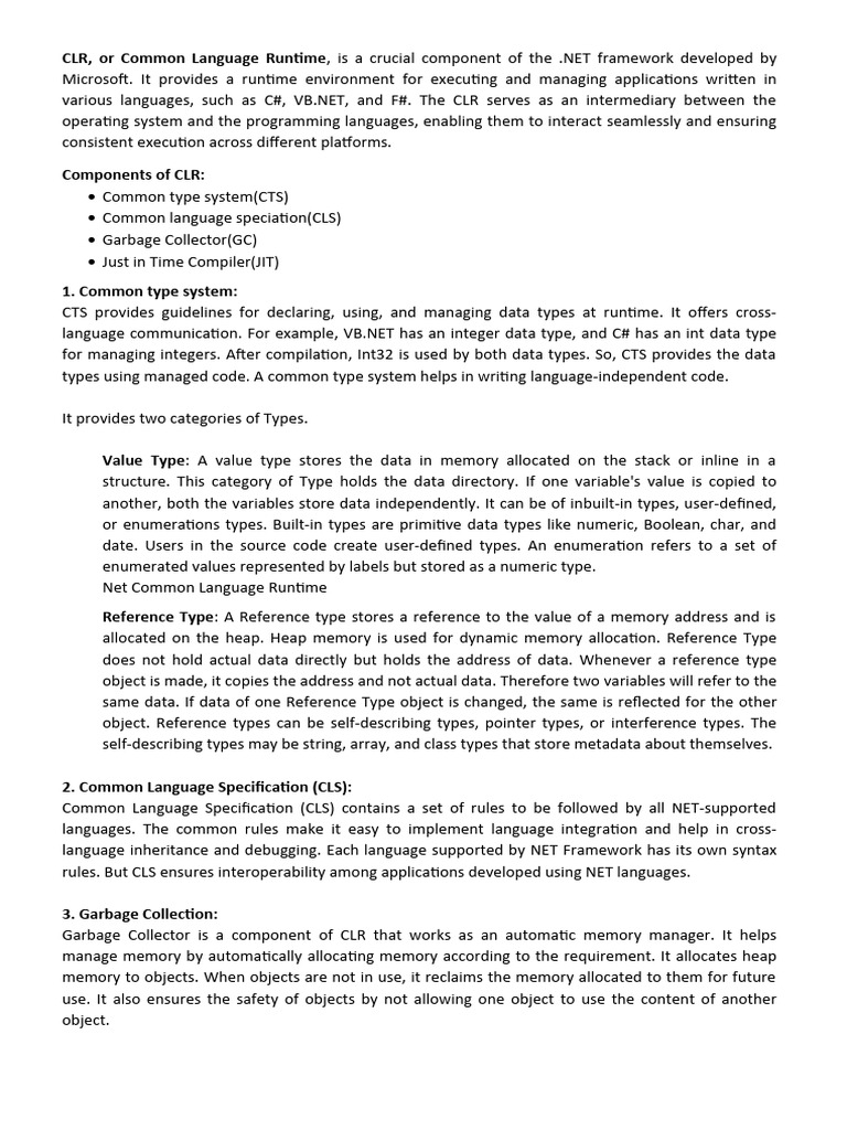 Cls pdf c sharp programming language variable computer science 