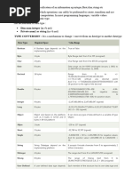 DT, Variable, Oprators