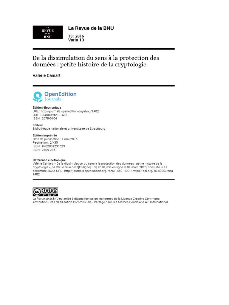 Histoire de la cryptologie et protection des données | PDF ...