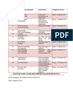 Daftar Nama Kelompok Sej Ina Kol E Reg 2020