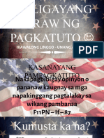 Maligayang Araw NG Pagkatuto : Ikawalong Linggo - Unang Araw
