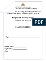 Mathematics Project Sample