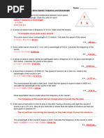 Wave Speed Calculations Answers