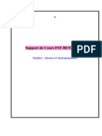 Support de Cours FST BENI MELLAL: Matière: Mesure Et Instrumentation