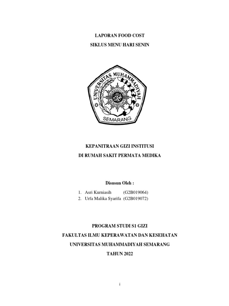 Analisis Food Cost Makanan RS Permata Medika | PDF