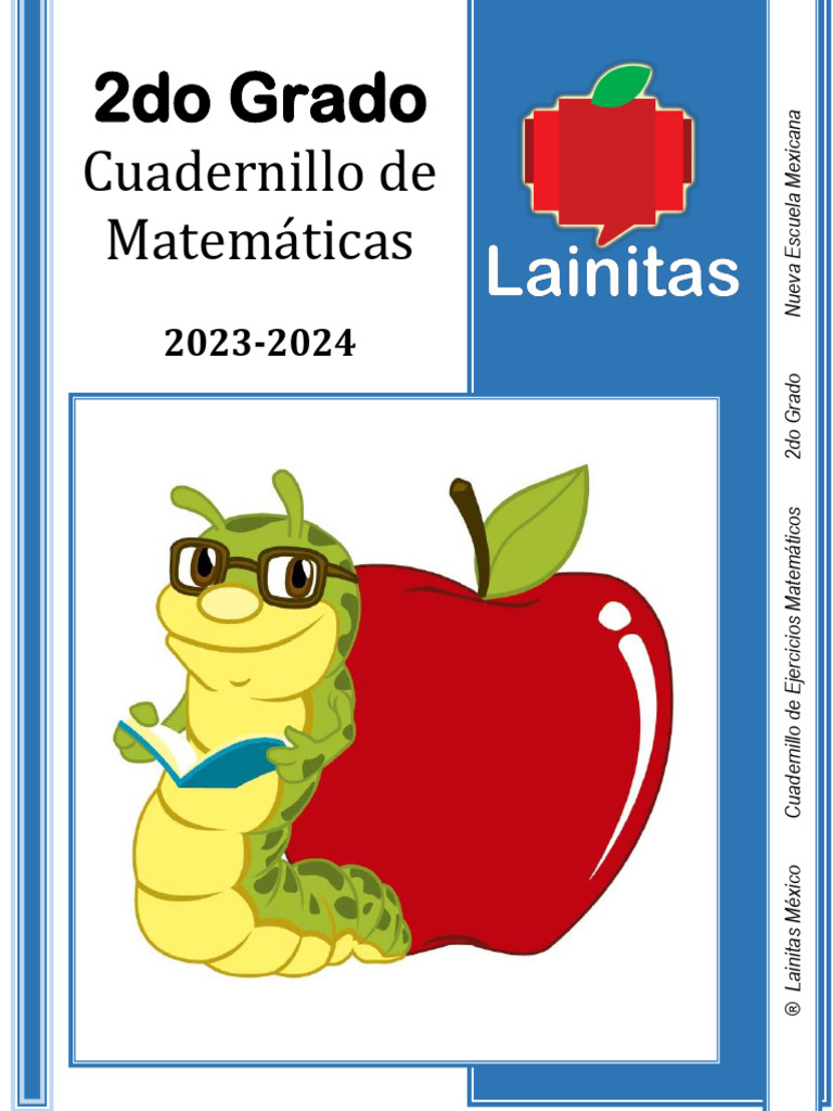 2do Grado - Cuadernillo de Matemáticas (2023-2024) | PDF | Multiplicación |  Sustracción, image size:768x1024