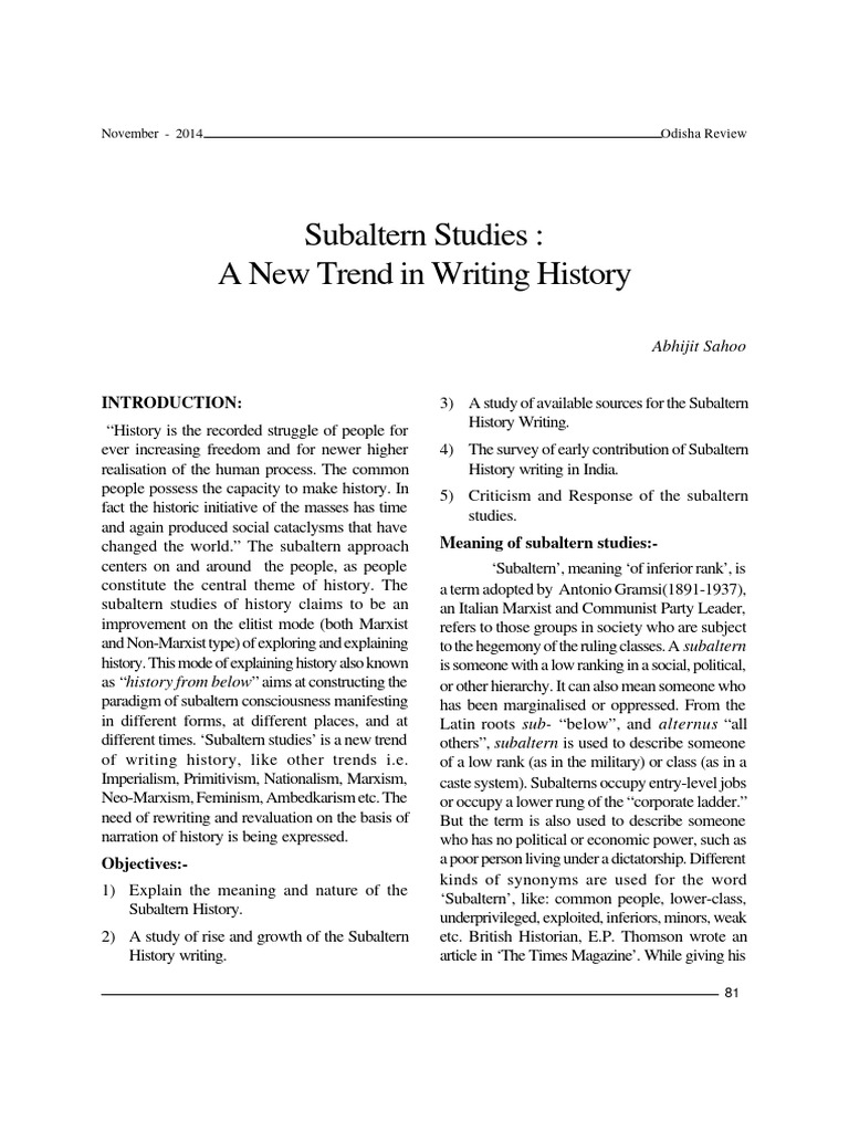 Subaltern Studies: A New Historical Approach | PDF | Marxism | Nationalism