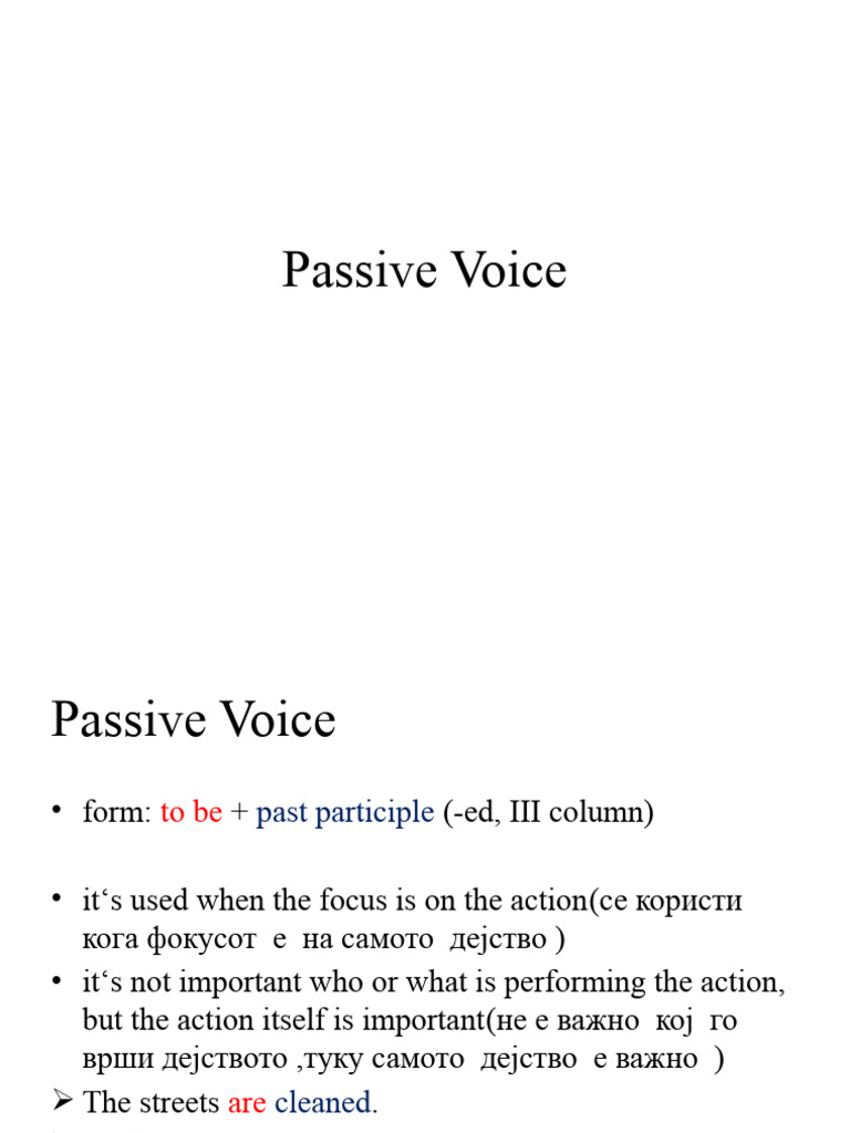 Understanding Passive Voice Usage | PDF | Linguistic Morphology ...