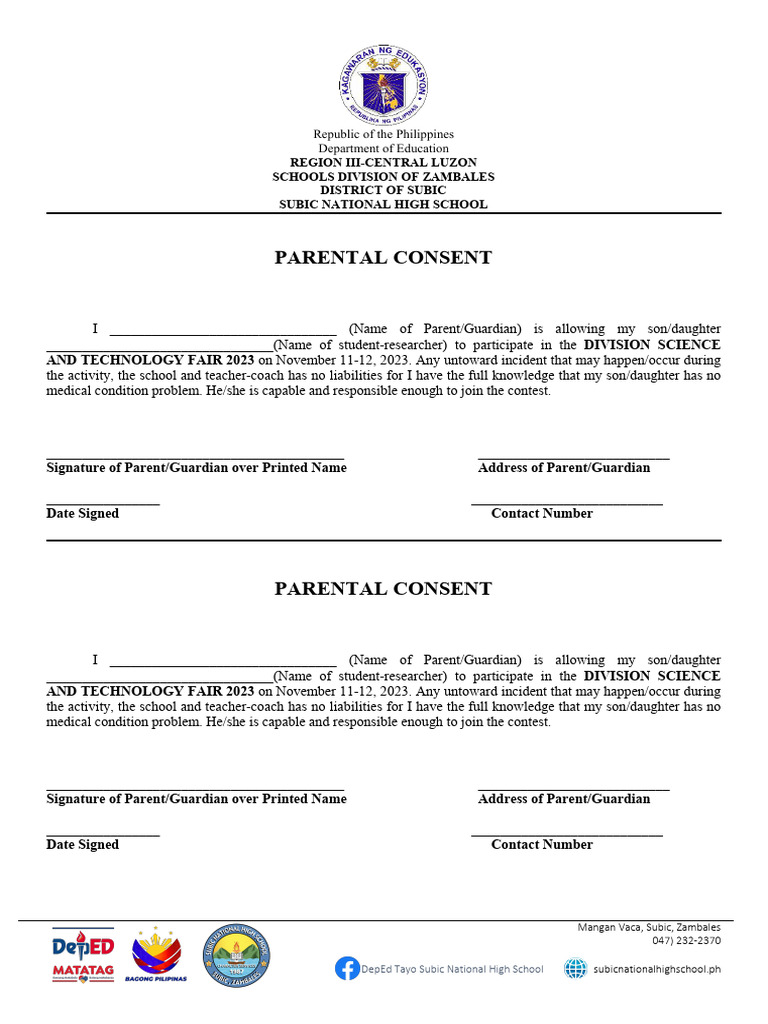 Parent Permission for Dance Practice | PDF | Wellness