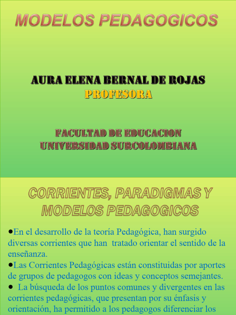Corrientes y Modelos Pedagógicos Actuales | PDF | Pedagogía | Conocimiento