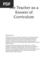 The Teacher As A Knower of Curriculum