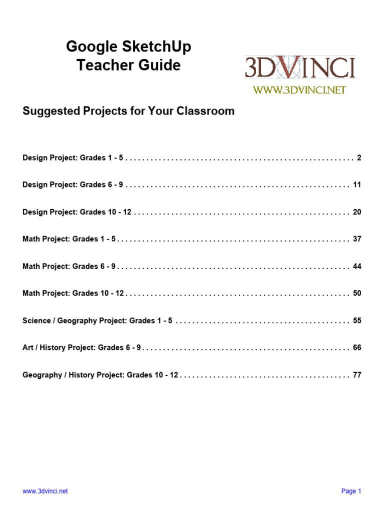 SketchUp Projects for Classroom Use | PDF | Sketch Up | Window