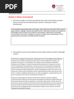 Modes of Entering International Business