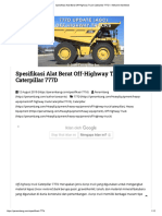 Spesifikasi Alat Berat Off-Highway Truck Caterpillar 777D - Mekanik Alat Berat