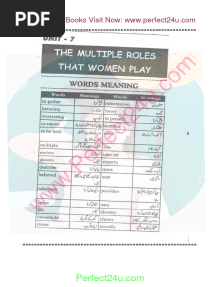 English Class 8th Sindh Notes 7