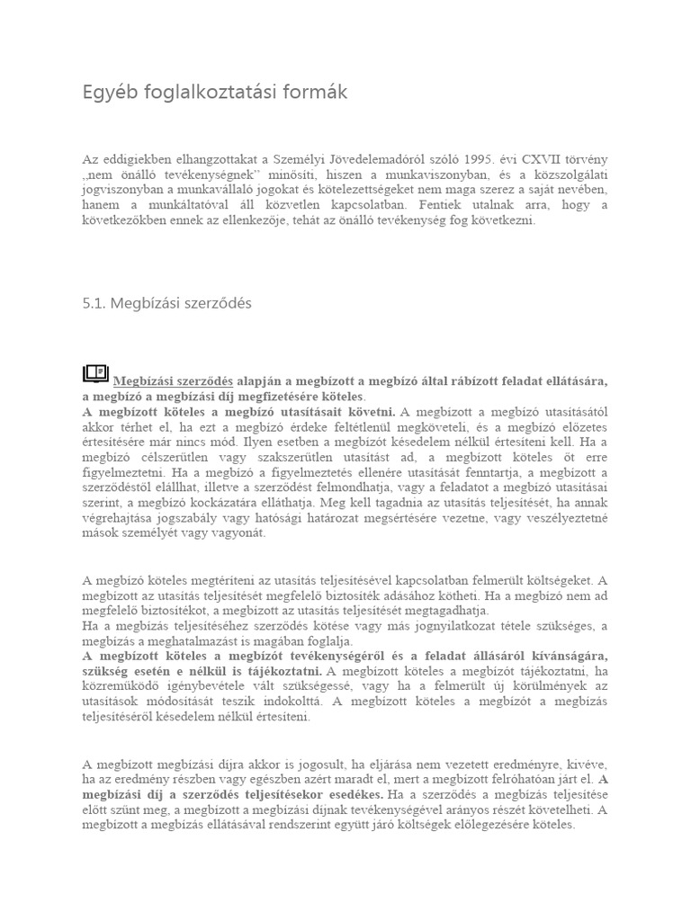 Egyéb Foglalkoztatási Formák | PDF